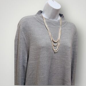 Sag Harbor Soft Acrylic Gray Long Sleeve Mock Turtleneck Sweater Size XL